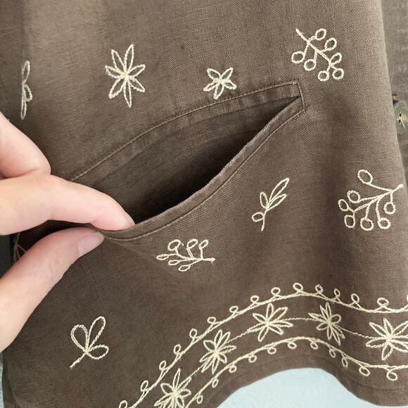 David Dart Collection Linen Buttoned Cardigan Tunic Top Jacket - S - Vintage - Picture 4 of 8